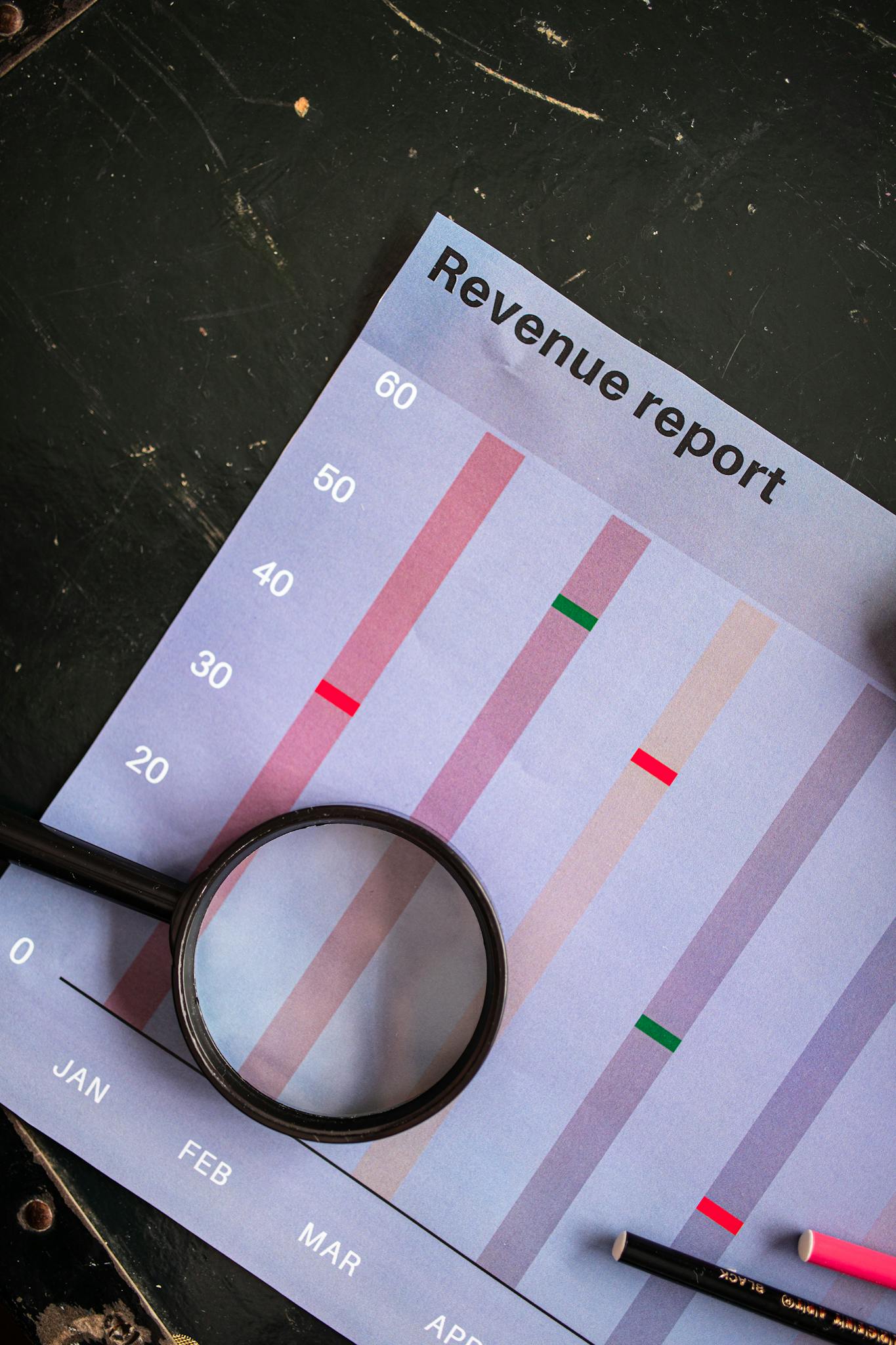 a magnifying glass on a vertical bar
